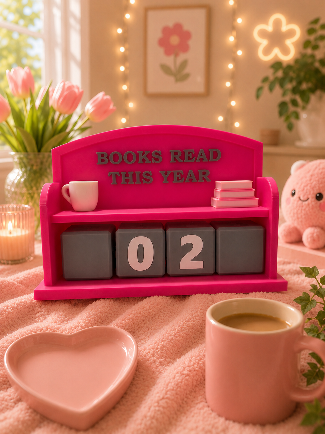Hot pink Book Read Tracker