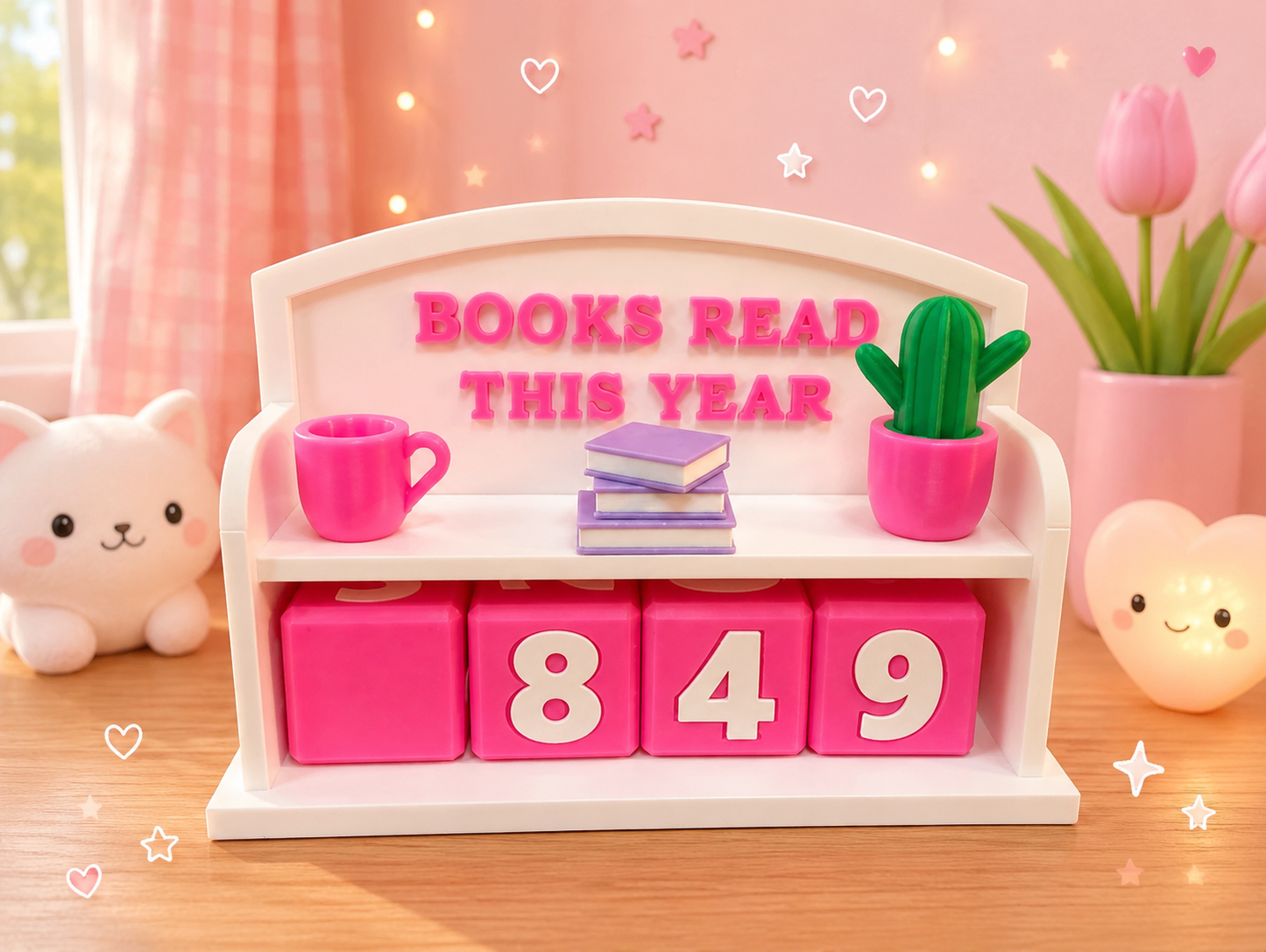 Pink & white Book Read Tracker